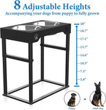 Elevated Dog Bowls, Stainless Steel Raised Dog Bowls Adjustable to 8 Heights, Antirust Stand for Small Medium Dogs and Pets