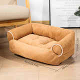 Pet Dog Bed Dog Sofa Deep Sleep Bed Rectangle Sofa-Style Pet Bed with Anti-slip Plastic Bottom Thickened Warm Dog Mat Super Soft