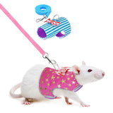 Small Pet Rabbit Hamster Bowtie Striped Star Harness Vest Leash Traction Rope For baby ferrets pet rats Bowknot Chest Strap