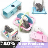pet Hamster Toys Wooden Rainbow Bridge Seesaw Swing Toys Small Animal Activity Climb Toy DIY Hamster Cage Accessories