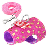 Small Pet Rabbit Hamster Bowtie Striped Star Harness Vest Leash Traction Rope For baby ferrets pet rats Bowknot Chest Strap