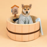 New Cat Bed Japanese Style Comfy Bathtub Pool for Dogs Detachable Puppy Basket Basin Safe Kitten Nest Pad Plush Sleeping Shiba