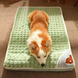 MADDEN Winter Warm Dog Mat Luxury Pad for Small Medium Dogs Plaid Bed for Cats Dogs Fluff Sleeping Removable Washable Pet Beds