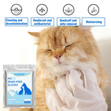 6pcs/Pack Pet No Washing Gloves for Cats and Dogs Bathing Grooming Easy to Use Just Lather-Wipe Dry Ideal Pets Wipes Cleaning