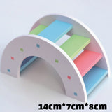 pet Hamster Toys Wooden Rainbow Bridge Seesaw Swing Toys Small Animal Activity Climb Toy DIY Hamster Cage Accessories