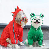 Fashion 3D Dinosaur Frog Style Raincoats Pet Dog Waterproof Clothes for Small Medium Big Dogs Rain Coat Pug Teddy Corgi Jacket