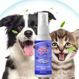 Pet Mouth Cleaning Spray Mouthwash Dog Cat Mouth Teeth Clean Breath Bad Fights Plaque Tartar Gum Dise-ase Mouth Freshener