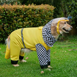 Dog Raincoat  Waterproof Dogface Large Dog Rain Coat Jacket Reflective Adjustable Pet Dog Raincoat with Hood Pet Supplies