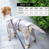 HOOPET Dog Raincoat Jumpsuit Rain Coat for Dogs Pet Cloak Labrador Waterproof Golden Retriever Jacket