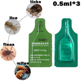0.5mlx3 Pet Insecticide Anti Flea Lice Insect Killer Spray Pets Supplies For Dog Cat External Deworming Treatment Pet Potion