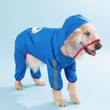 Dog Raincoat  Waterproof Dogface Large Dog Rain Coat Jacket Reflective Adjustable Pet Dog Raincoat with Hood Pet Supplies