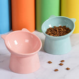 High Foot Dog Bowl Bowl 45°neck Protector Pet Pet Bowl Feeder Bowl Water Anti-overturning Food Feeding Pet Cup Y3a8