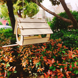 Hanging Bird Food Feeder Cage Outdoor Garden Pet Accessories Supplies Hummingbird Wood DIY Assemble Feeder House