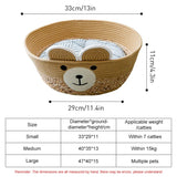 Pet Basket Mattress Rattan Grass Weaving Cat Nest Dog Kennel Straw Scratch Board Bed for Puppy Kitten All Season Universal