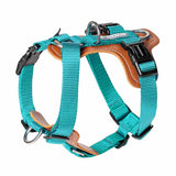 Mysudui No Pull Dog Harness Adjustable Leather Pet Vest for Easy Walking with 2 Leash Clips Small Medium Large Dogs