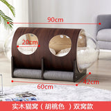 Net red space capsule transparent cat delivery room four seasons universal closed winter cat house solid wood capsule cat litter