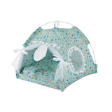 Pet Dog Tent House Flower Print Enclosed Cat Tent Bed Indoor Folding Portable Cozy Kitty Bed Kennel for Small Dogs Puppy Cats