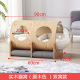 Net red space capsule transparent cat delivery room four seasons universal closed winter cat house solid wood capsule cat litter
