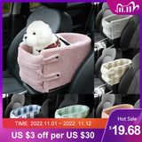 Portable Pet Dog Car Seat Central Control Nonslip Dog Carriers Safe Car Armrest Box Booster Kennel Bed For Small Dog Cat Travel