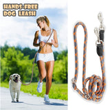 2.6M Hands Free Dog Slip Leash for Running Multifunctional Dog Training Leads Nylon Double Leash for Puppy Small &amp; Large Dogs