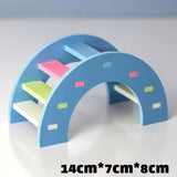 pet Hamster Toys Wooden Rainbow Bridge Seesaw Swing Toys Small Animal Activity Climb Toy DIY Hamster Cage Accessories