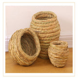 Outdoor Straw Woven Birdhouse Parrot Bird Cage Pet Nest Straw Woven Pet Nest Bird Supplies Bird Cages