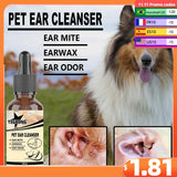 New Cat And Dog Ear Cleaner Pet Ear Drops For Infections Control Yeast Mites Removes Ear Mites And Ear Wax Relieve Itching
