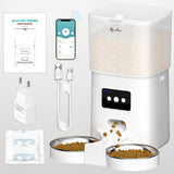 DownyPaws 6L Automatic Pet Feeder Cat Food Dispenser WiFi APP Control For Cats Dogs Pet Dry Food Accesories Stainless Steel Bowl