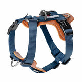 Mysudui No Pull Dog Harness Adjustable Leather Pet Vest for Easy Walking with 2 Leash Clips Small Medium Large Dogs