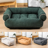 Pet Dog Bed Dog Sofa Deep Sleep Bed Rectangle Sofa-Style Pet Bed with Anti-slip Plastic Bottom Thickened Warm Dog Mat Super Soft