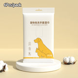 6Pcs/Pack Antibacterial No-wash Gloves Pet Disposable Cleaning Massage Gloves Cats Dogs Deodorant Puppy Kitten Cleaning Supplies