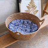 Selling Interesting 2022 INS Cat Nest Made Of Rattan Summer Cool Advanced Woven 4 Seasons Universal Pet  House Sleeping Nest