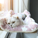 New Pets Cat Hammock Wood Shelf Seat Pet Hanging Bed Cat Beds Sucker Window Mounted Perch Pet Climbing Toys Supports Up To 10kg