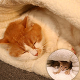 Warm Deep Cat Litter Winter Comfort Bed For Cats Fully Enclosed Cat House Sleeping Cat's House Cats Tunnel Bed Pet Accessories