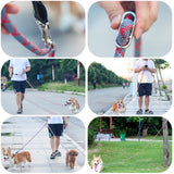 2.6M Hands Free Dog Slip Leash for Running Multifunctional Dog Training Leads Nylon Double Leash for Puppy Small &amp; Large Dogs
