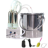 New 5L Electric Goat Milking Machine 220V Cattle Pulsating Milking Machine Stainless Steel Milker Bucket Vacuum Pump