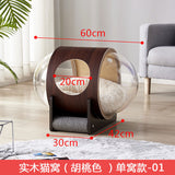Net red space capsule transparent cat delivery room four seasons universal closed winter cat house solid wood capsule cat litter