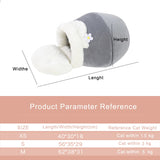 Winter Warm Cat Bed Plush Soft Portable Foldable Cute Cat House Cave Sleeping Bag Cushion Thickened Pet Bed Kittens Products