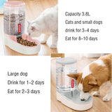3.8 L Pet Automatic Feeding Bowls Dog Food Feeder Cat Water Feeder Large Capacity Food Water Dispenser Large Capacity Pet Bowls
