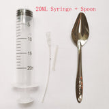 Baby Bird Feeder Parrot Feeding Syringe BreastFeeding Water Milk Medicine Bird Supplies 10/20 ML + Stainless Steel Spoon
