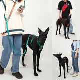 Mysudui No Pull Dog Harness Adjustable Leather Pet Vest for Easy Walking with 2 Leash Clips Small Medium Large Dogs