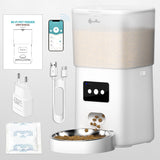 DownyPaws 6L Automatic Pet Feeder Cat Food Dispenser WiFi APP Control For Cats Dogs Pet Dry Food Accesories Stainless Steel Bowl