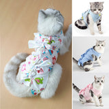 Cute Pet Recovery Suit Breathable Cat Surgery Clothing Stretchy Puppy Rehabilitation Weaning Shirts Anti Licking Pet Clothes