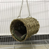 Pet Bed Lovely with Mat Breathable Natural Grass Hammock for Sleeping Bird  Hammock  Pet House
