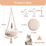 Mewoofun Handwoven Cat Window Perch Bed with Hanging Bed Hammock for Indoor Outdoor Cat Sleeping Climbing Playing US Shipping
