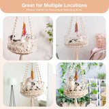 Mewoofun Handwoven Cat Window Perch Bed with Hanging Bed Hammock for Indoor Outdoor Cat Sleeping Climbing Playing US Shipping