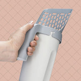 Cat Litter Shovel with Waste Bags Self Cleaning Cats Litter Scooper Portable Cat Litter Box Cleaning Tool Pet Cat Supplies