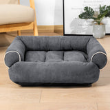 Pet Dog Bed Dog Sofa Deep Sleep Bed Rectangle Sofa-Style Pet Bed with Anti-slip Plastic Bottom Thickened Warm Dog Mat Super Soft