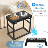 Elevated Dog Bowls, Stainless Steel Raised Dog Bowls Adjustable to 8 Heights, Antirust Stand for Small Medium Dogs and Pets