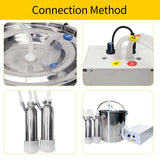 New 5L Electric Goat Milking Machine 220V Cattle Pulsating Milking Machine Stainless Steel Milker Bucket Vacuum Pump